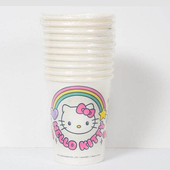 Hello Kitty Party Paper Supplies Service For 10 Cups Plates Straws NIP - Picture 3 of 7